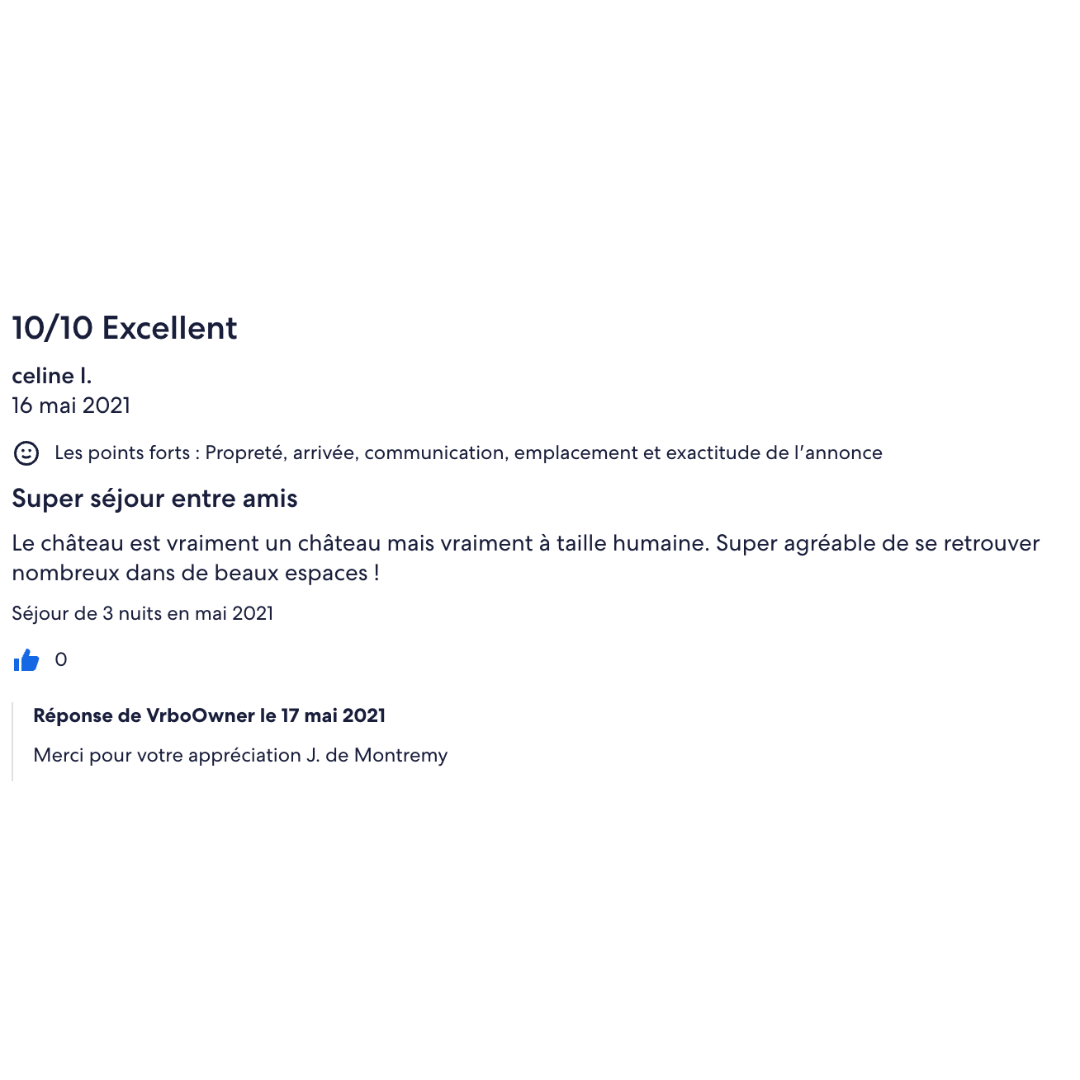 Chateau de Nomecourt Avis clients1